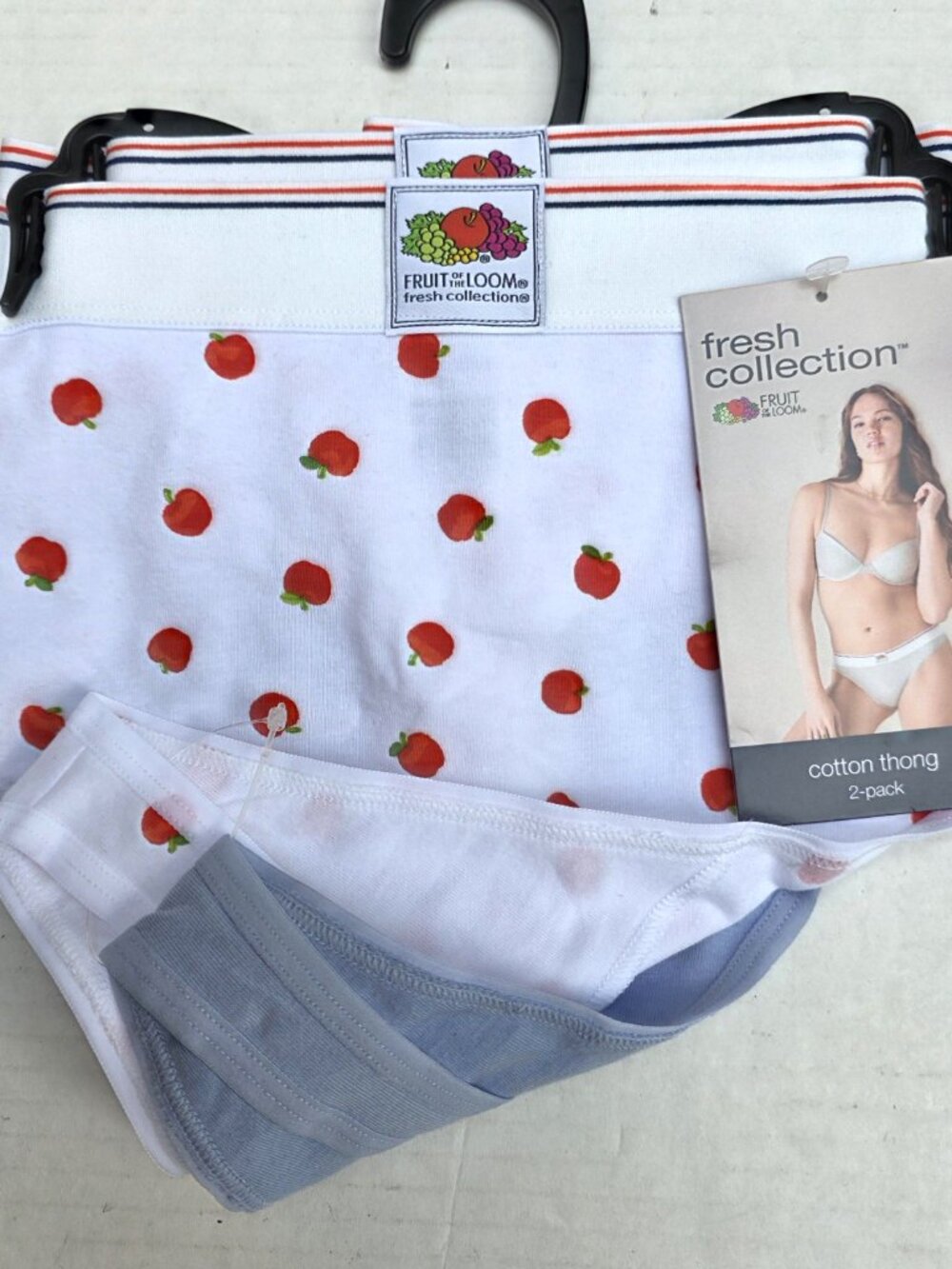 Fresh Collection by Fruit of the Loom Women's Cotton Thong 2-pack Size XXL